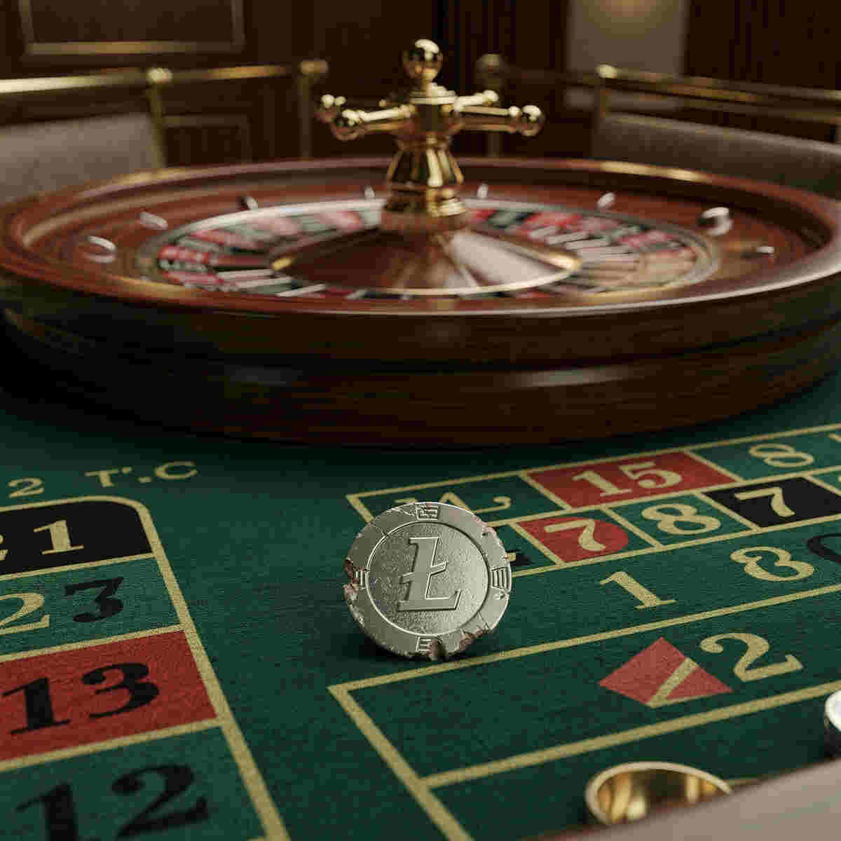 Roulette table set up to play with Litecoin (LTC)